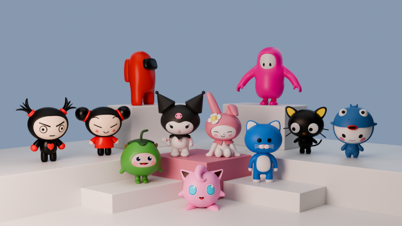 3d models of cute cartoon characters Blender