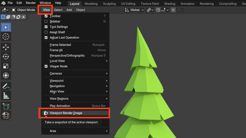 quick viewport render in Blender