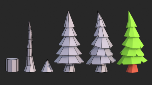 create a low-poly tree in Blender